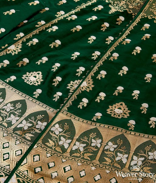 Green_Handloom_Silk_Cutwork_Banarasi_Lehenga_WeaverStory_04