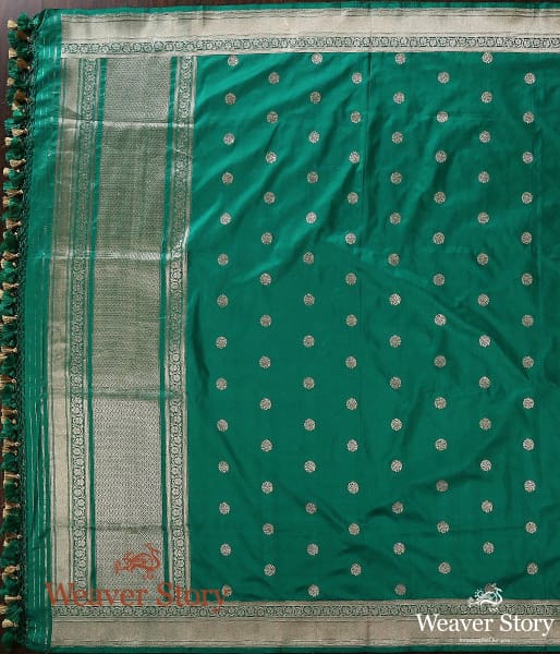 Handwoven_Green_Kadhwa_Asharfi_Booti_Dupatta_WeaverStory_04