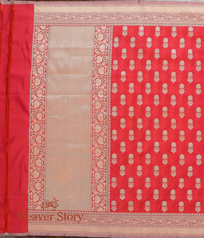 Handloom_Red_Katan_Georgette_Dupatta_WeaverStory_04