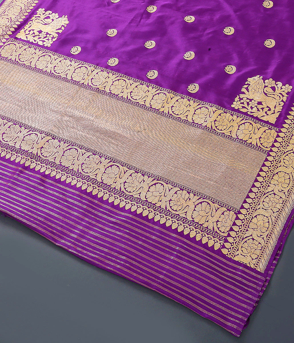 Handloom_Purple_Banarasi_Katan_Silk_Dupatta_with_lion_motifs_on_the_pallu_WeaverStory_03