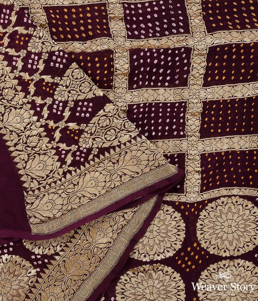 Handwoven_Maroon_Banarasi_Bandhej_Dupatta_WeaverStory_04