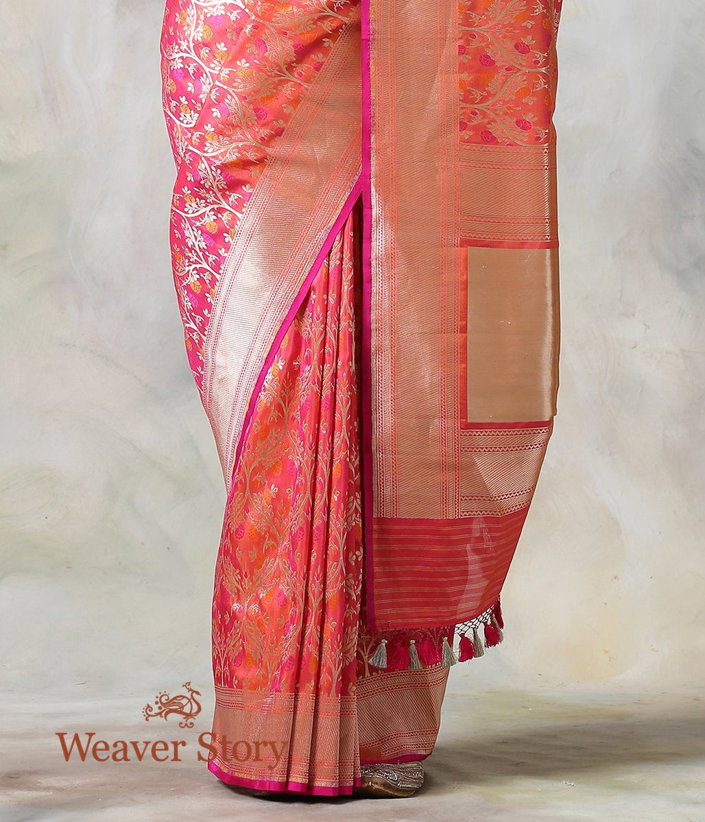 Handloom_Pink_Peach_Floral_Cutwork_Jaal_Saree_with_Meenakari_WeaverStory_04
