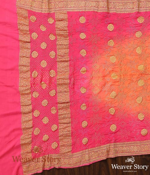 Handwoven_Pink_Peach_Kadhwa_Bandhani_Dupatta_WeaverStory_04