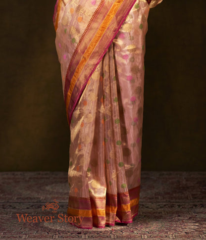 Handwoven_Pink_and_Gold_Silk_Tissue_Saree_with_Meenakari_WeaverStory_04