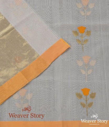 Handwoven_Offwhite_Cotton_Silk_Chanderi_Dupatta_with_Rose_Flower_Motif_WeaverStory_04