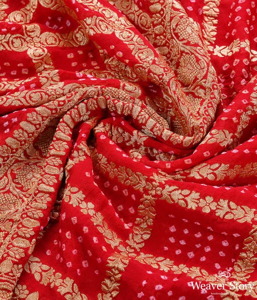 Handwoven_Red_Banarasi_Bandhej_Dupatta_WeaverStory_05