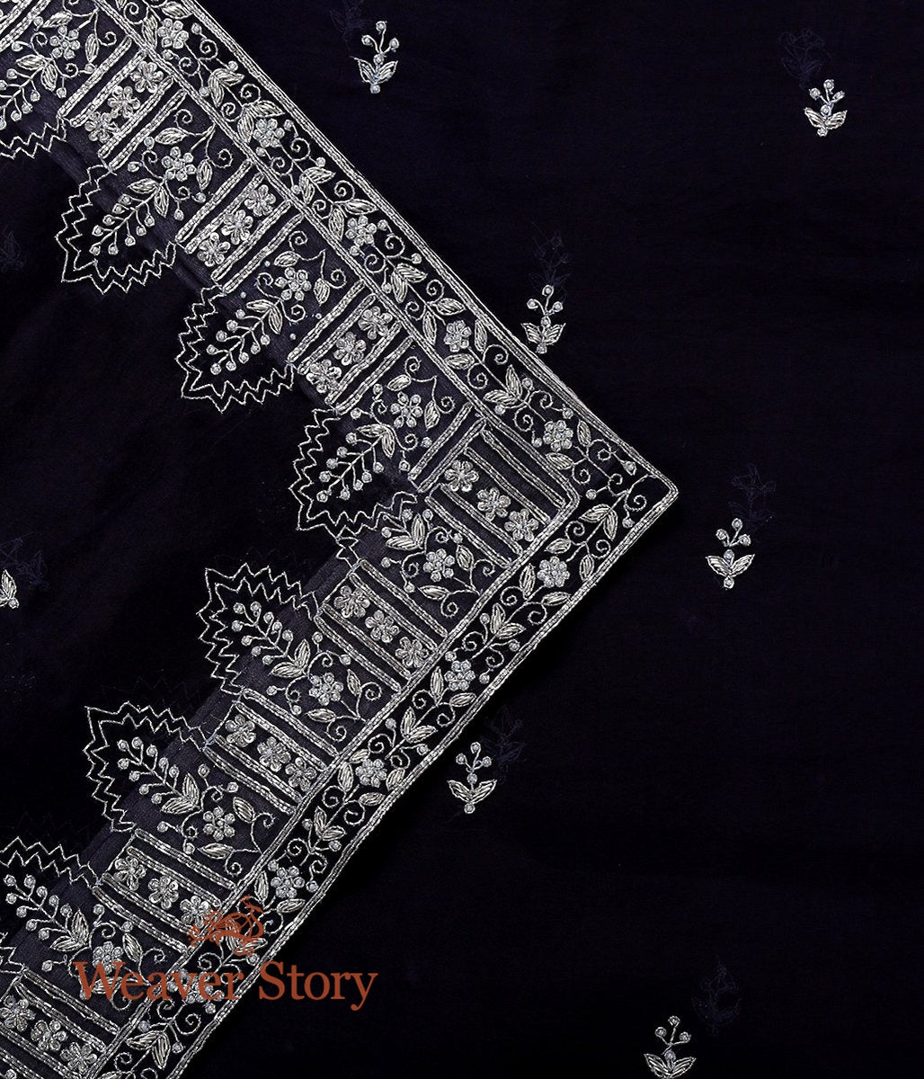 Blue_Zardozi_Work_Organza_Dupatta_with_Silver_Embroidery_Temple_Border_WeaverStory_05