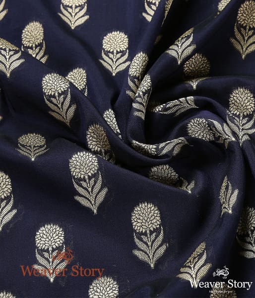 Handwoven_Blue_Katan_Georgette_Dupatta_WeaverStory_05