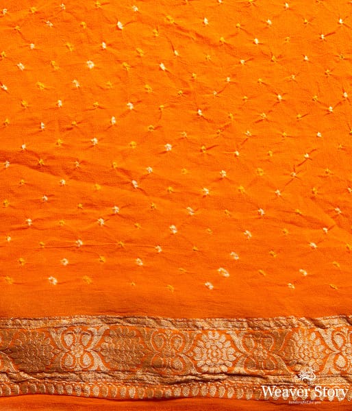 Handwoven_Banarasi_Bandhej_Saree_in_Orange_WeaverStory_05