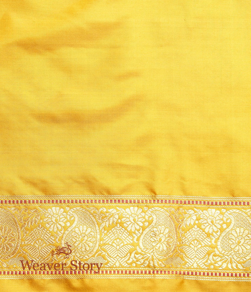 Handloom_Yellow_Katan_Silk_Saree_with_Stripes_WeaverStory_05
