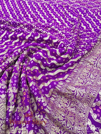 Handwoven_Purple_Bandhej_Dupatta_WeaverStory_05