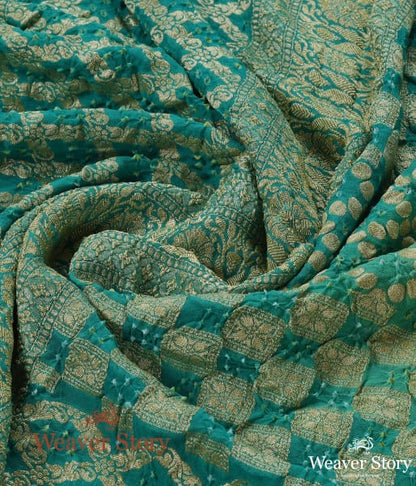 Handwoven_Green_Banarasi_Bandhani_Dupatta_WeaverStory_05