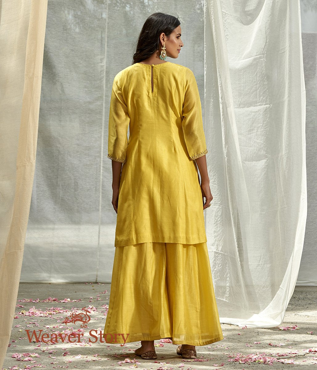 Yellow_Chanderi_Kurti_and_Sharara_with_Hand_Embroidered_Dupatta_WeaverStory_04