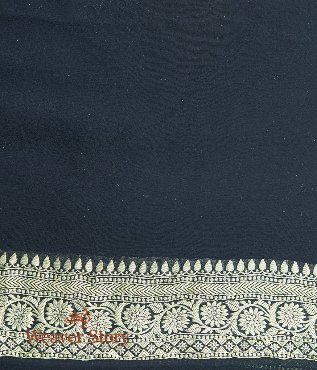 Handwoven_Black_Banarasi_Meenkari_Georgette_Saree_WeaverStory_05