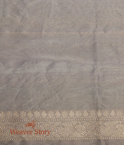 Handwoven_Grey_Silk_Tissue_Saree_with_Small_Dots_WeaverStory_05