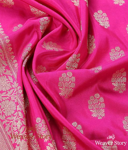 Handwoven_Hot_Pink_Katan_Georgette_Dupatta_WeaverStory_05