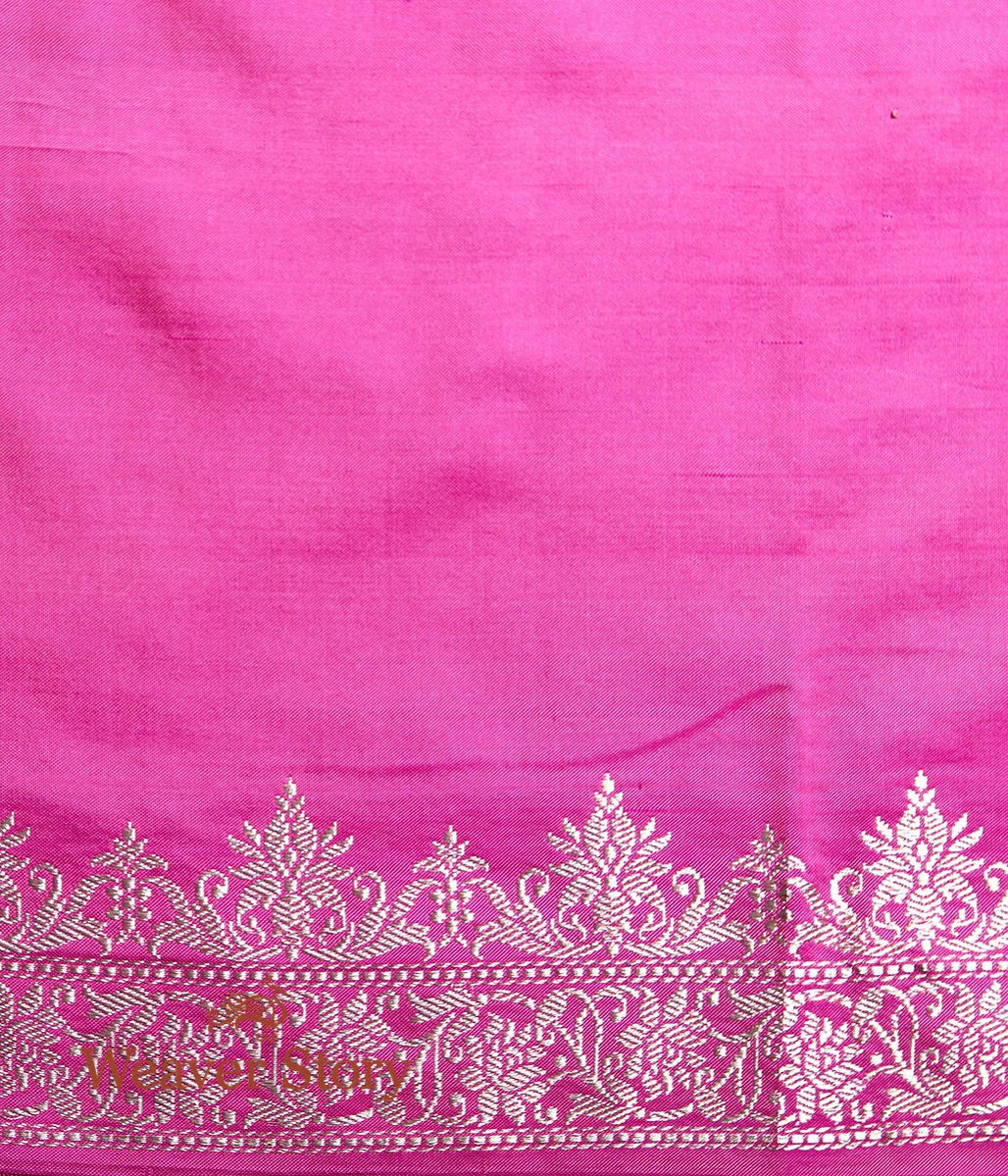 Handwoven_Green_Tissue_Silk_Saree_with_Pink_Border_WeaverStory_05