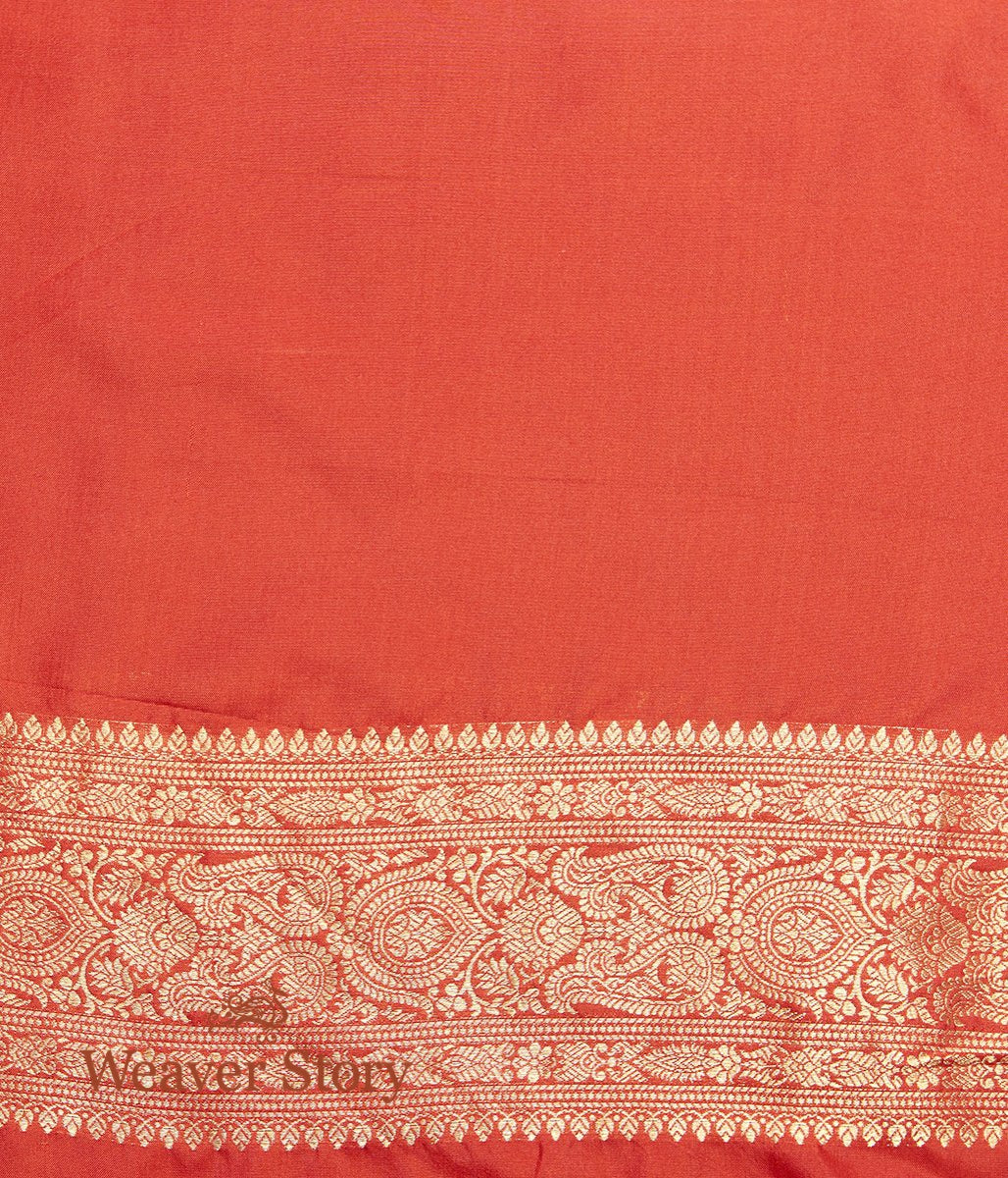 Handwoven_Red_Zari_Tanchoi_Saree_with_Small_Booti_WeaverStory_05