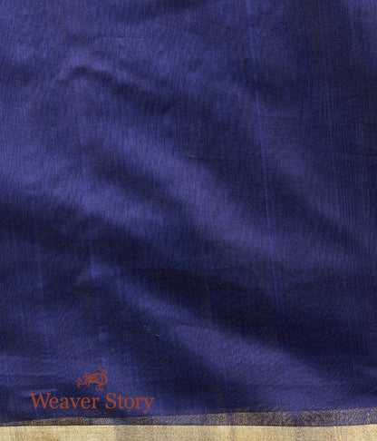 Handwoven_Blue_Merecrised_Cotton_Silk_Saree_with_Zari_Stripes_WeaverStory_05