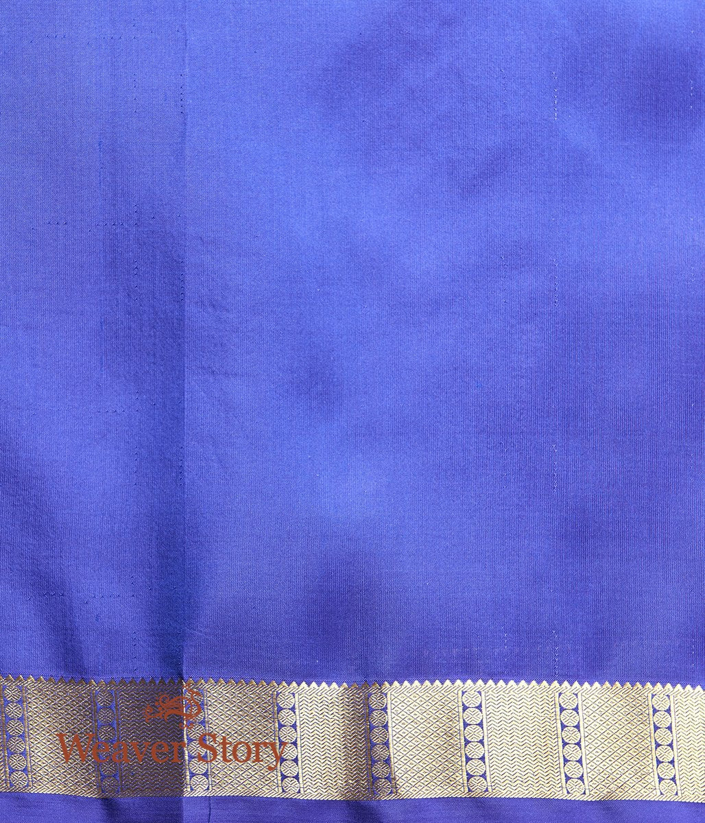 Handwoven_Peacock_Blue_Self_Weave_Kanjivaram_Saree_with_Purple_Border_WeaverStory_05