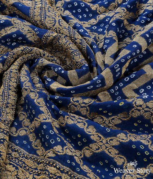 Handwoven_Blue_Banarasi_Bandhej_Dupatta_WeaverStory_05