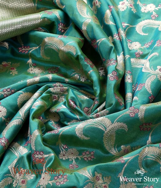 Handwoven_Banarasi_Jangla_Dupatta_in_Green_with_Meenakari_WeaverStory_05