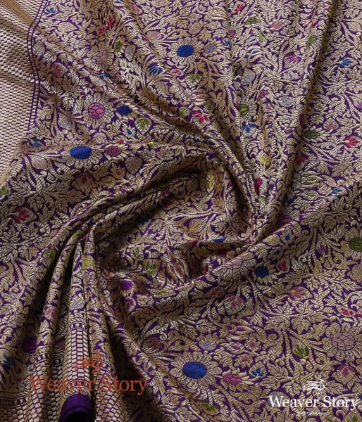 Handwoven_Purple_Kadhwa_Kimkhab_Dupatta_WeaverStory_05