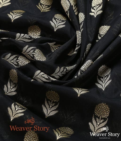 Handwoven_Black_Katan_Georgette_Dupatta_WeaverStory_05