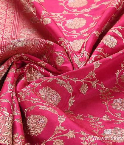 Handwoven_Pink_Kadhwa_Jangla_Dupatta_with_Floral_Border_WeaverStory_05