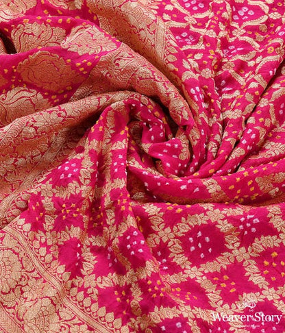 Handwoven_Pink_Banarasi_Bandhej_Dupatta_WeaverStory_05