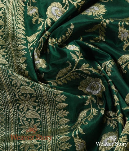 Handwoven_Emerald_Green_Kadhwa_Jangla_Dupatta_WeaverStory_05