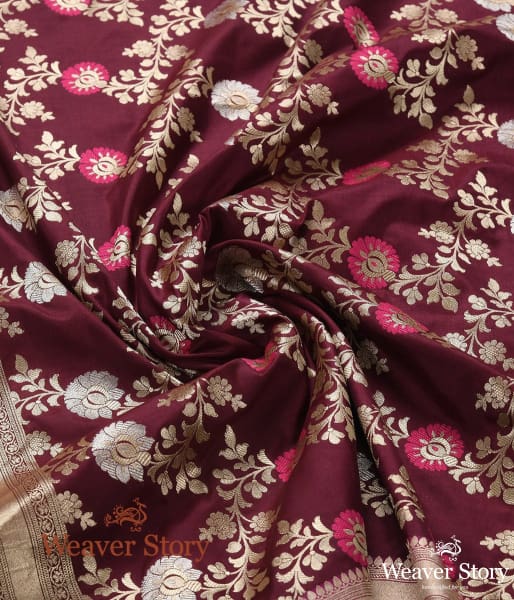 Handwoven_Wine_Meenakari_Jangla_Dupatta_WeaverStory_05