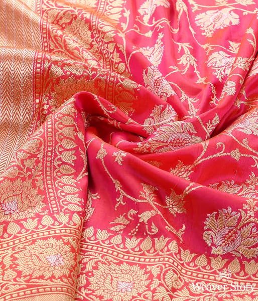 Handwoven_Pink_and_Orange_Dual_Tone_Kadhwa_Jangla_Dupatta_WeaverStory_05