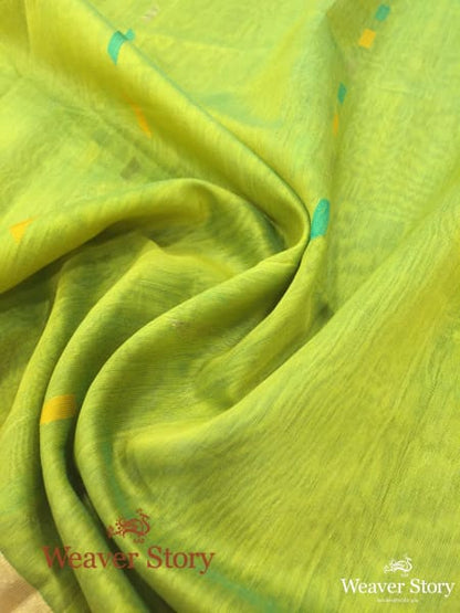 Handwoven_Lime_Green_Ek_Naliya_Dupatta_WeaverStory_05