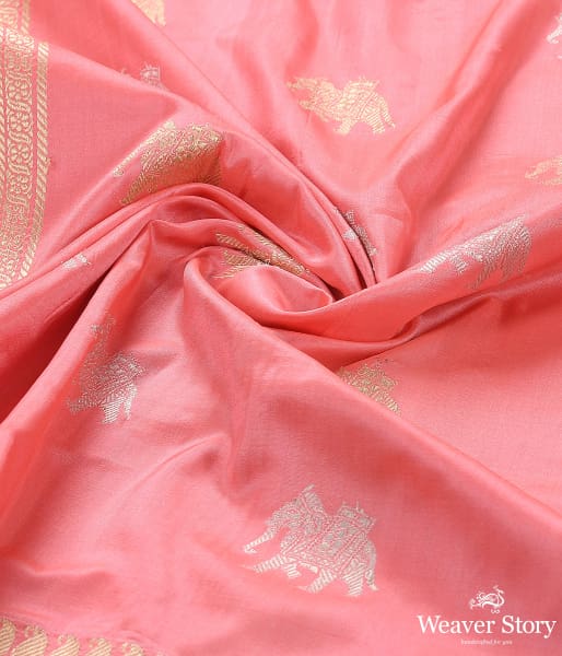 Handwoven_Pink_Banarasi_Elephant_Motif_Dupatta_WeaverStory_05