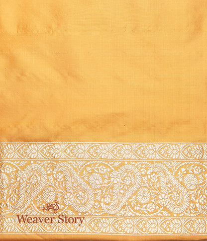 Handloom_Orange_and_Yellow_Dual_Tone_Banarasi_Meenakari_Jangla_WeaverStory_05