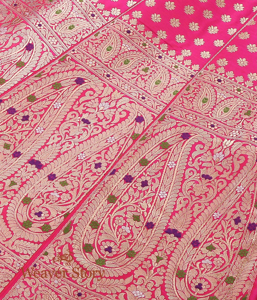 Handloom_Pink_Kadhwa_Banarasi_Lehenga_with_Meenakari_WeaverStory_05