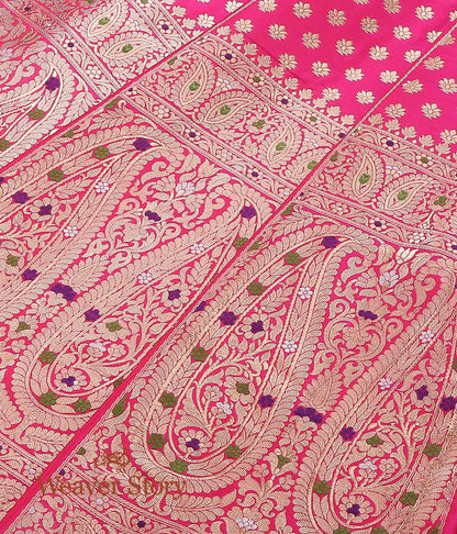 Handloom_Pink_Kadhwa_Banarasi_Lehenga_with_Meenakari_WeaverStory_05