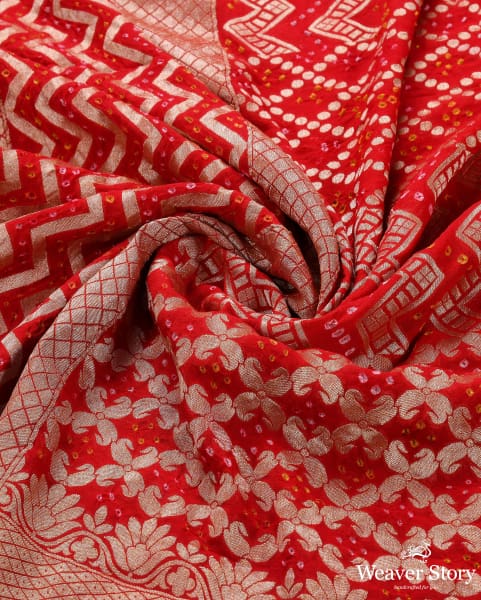 Handwoven_Red_Banarasi_Bandhej_Dupatta_WeaverStory_05