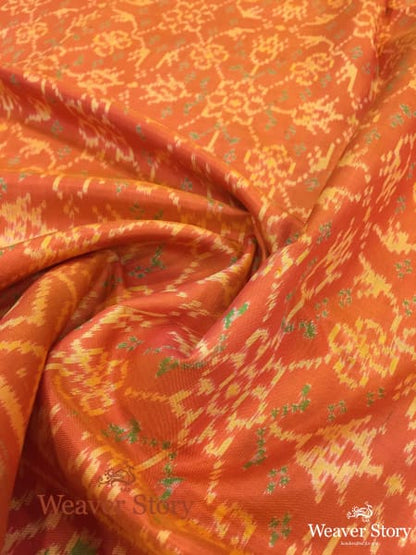 Handwoven_Single_Ikat_Patola_Dupatta_in_Orange_WeaverStory_05