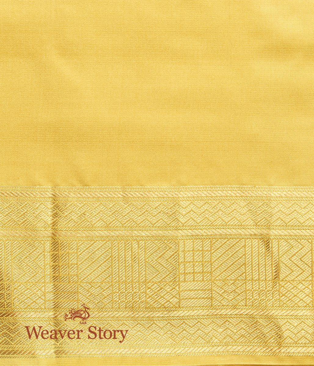 Handwoven_Yellow_Tanchoi_Saree_with_Gold_Border_WeaverStory_05