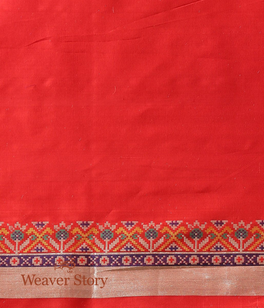 Handwoven_Red_Meenakari_Patola_Saree_with_a_Hint_of_Blue_WeaverStory_05