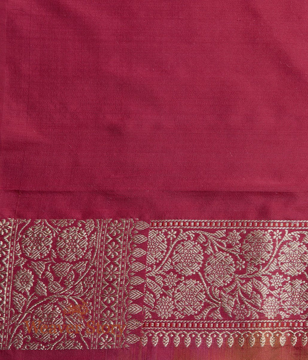 Handwoven_Yellow_and_Gold_Zari_Tanchoi_Saree_with_Pink_Selvedge_WeaverStory_05