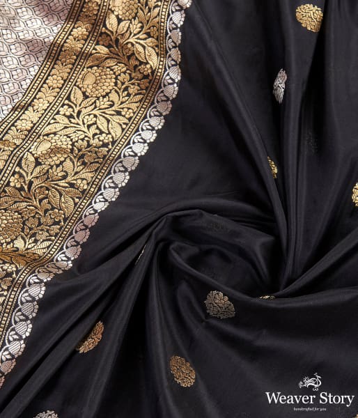 Handwoven_Black_Katan_Silk_Dupatta_with_Kadhwa_Booti_WeaverStory_05