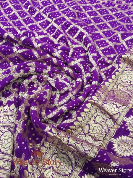 Handwoven_Purple_Bandhej_Dupatta_WeaverStory_05