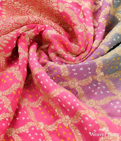 Handwoven_Pink_Grey_Banarasi_Bandhej_Dupatta_WeaverStory_05