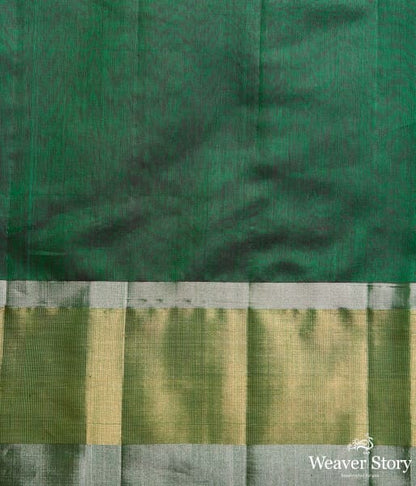 Handwoven_Emerald_Green_Floral_Boota_With_Chevron_Gold_Border_WeaverStory_05