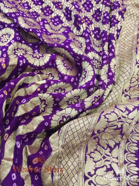 Handwoven_Purple_Bandhej_Dupatta_WeaverStory_05