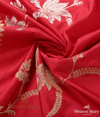 Handwoven_Red_Kadhwa_Jangla_Dupatta_with_Sona_Rupa_Zari_WeaverStory_05