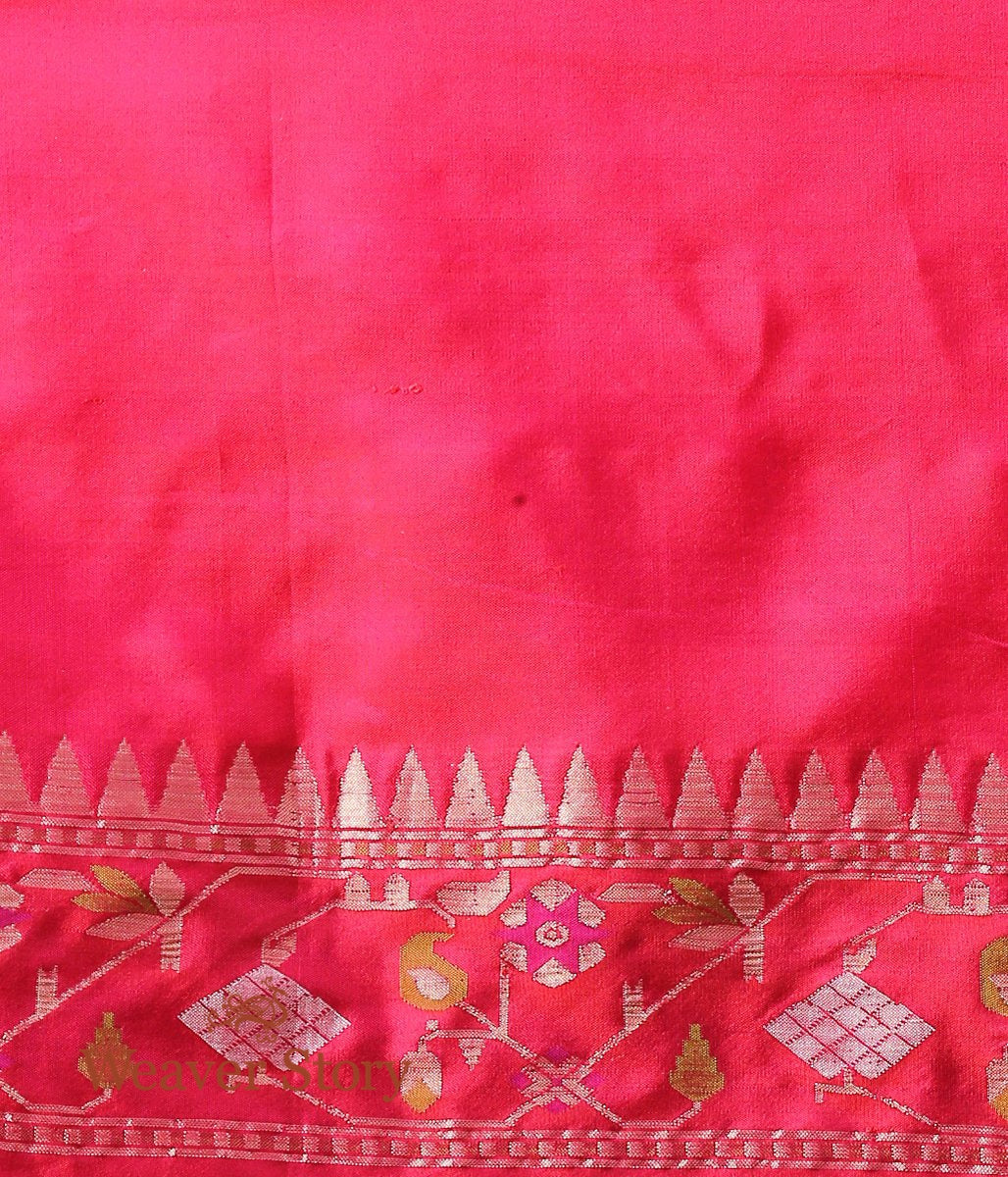 Handwoven_Chocolate_Brown_Ektara_Saree_with_Pink_Kadhiyal_Border_WeaverStory_05